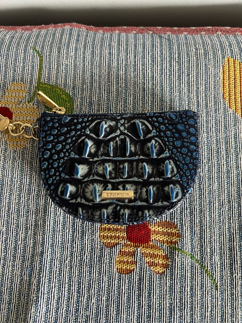 Brahmin Britt Kyanite Melbourne Navy Half Moon Coin Pouch